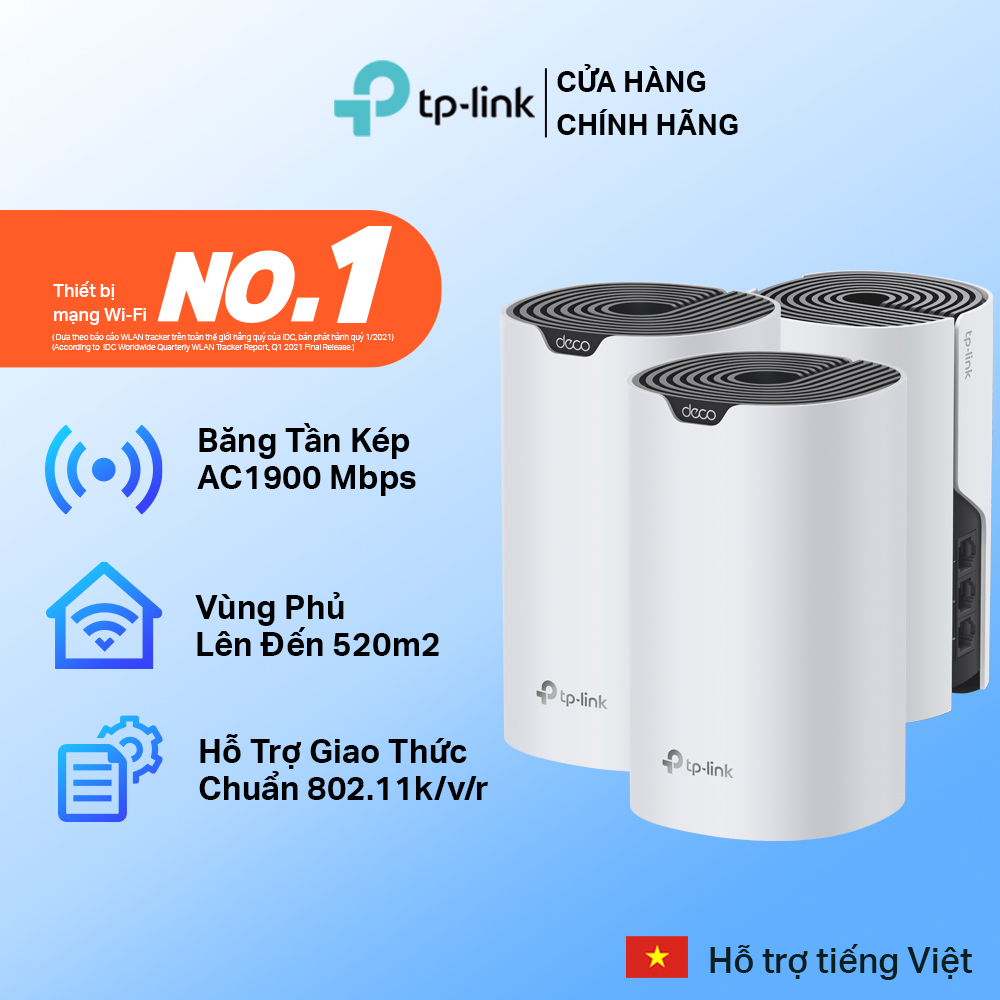 Bộ Phát WiFi Mesh TP-Link Deco S7 Chuẩn AC1900 - Hàng Chính Hãng