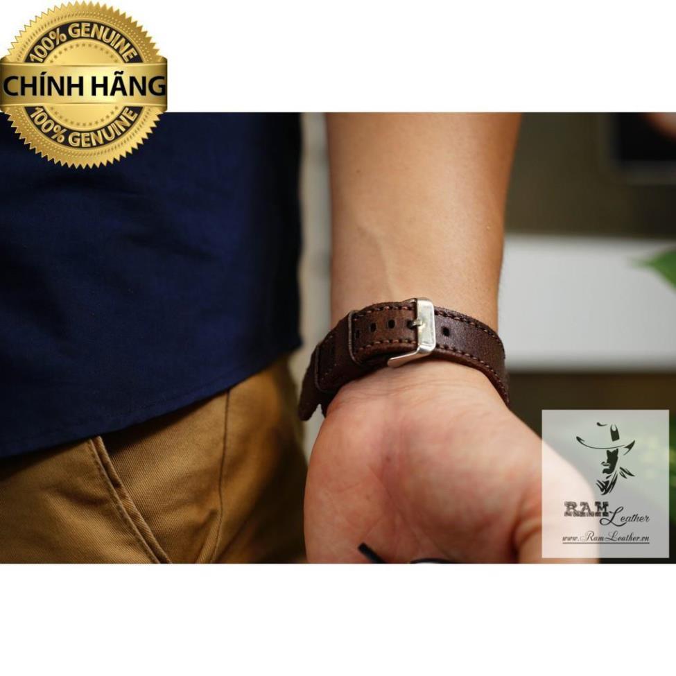 DÂY ĐỒNG HỒ DA BÒ THẬT RAM BUNDSTRAP BX MÀI NHÁM CAO CẤP-ĐỦ SIZE DÀNH CHO APPLE WATCH .