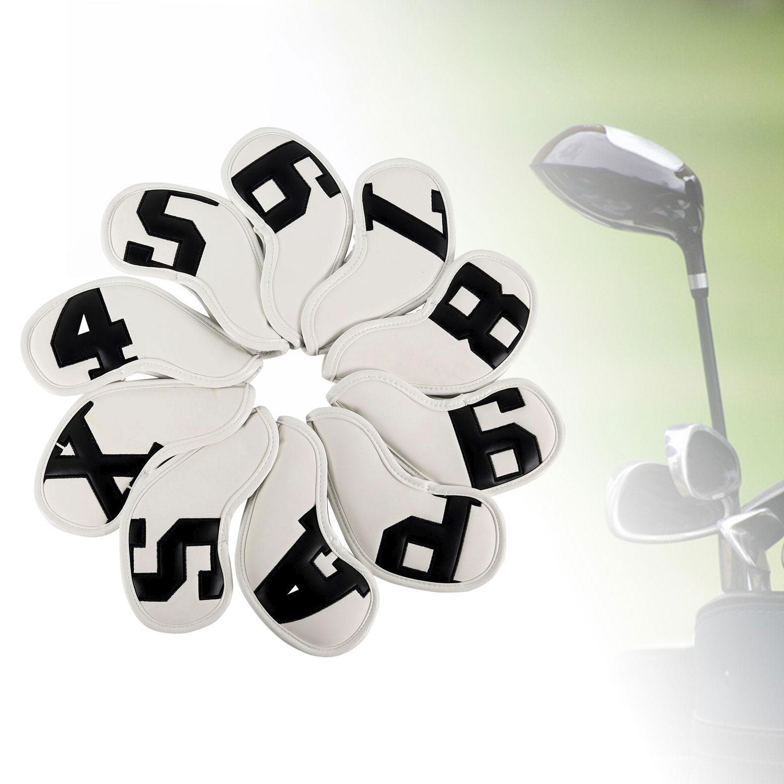 10 Pieces Golf Iron Covers Set Waterproof Golf Iron Cover Golf Training