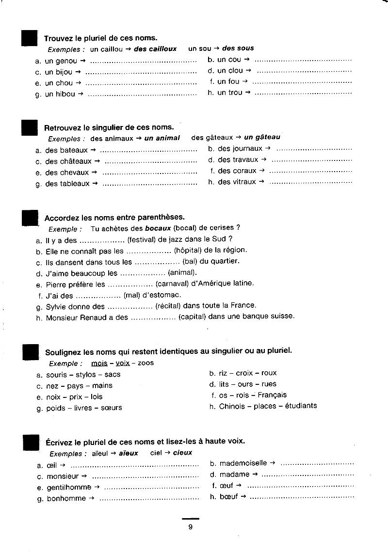 450 Nouveaux Exercices - Grammaire (Niveau Débutant)