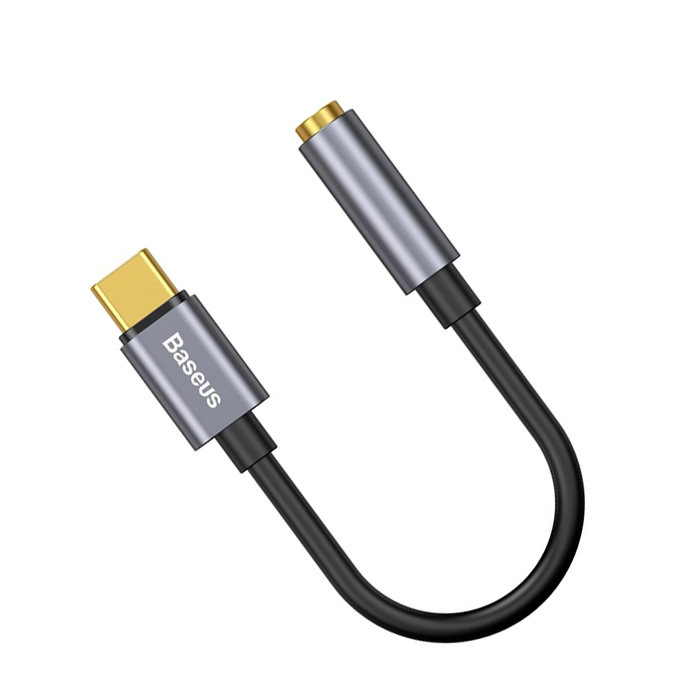 Đầu chuyển Type C sang Audio AUX 3.5mm Baseus L54 (Type-C Male to 3.5mm Female Adapter, built-in DAC, 24-bit/48kHz) (hàng chính hãng)