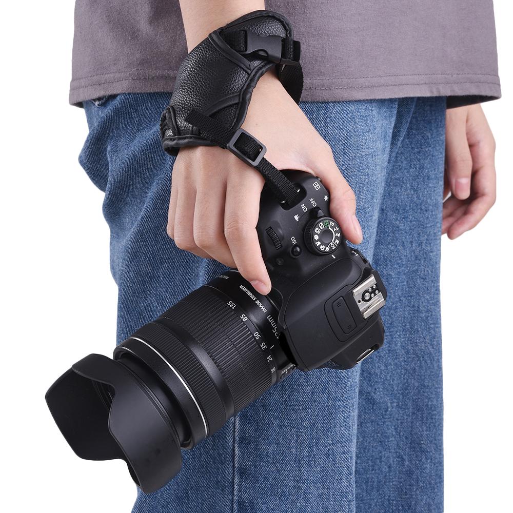 Máy ảnh da có đệm cổ tay Grip Dây đeo máy ảnh cho Canon / Nikon / Sony / Olympus Pentax / Fujifilm / DSLR