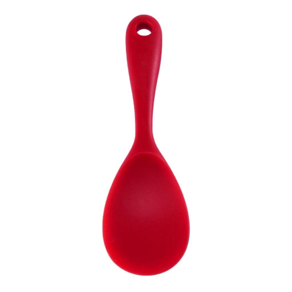 Silicone  Rice Paddle Rice Spoon for Home/Outdoor Camping BBQ Red