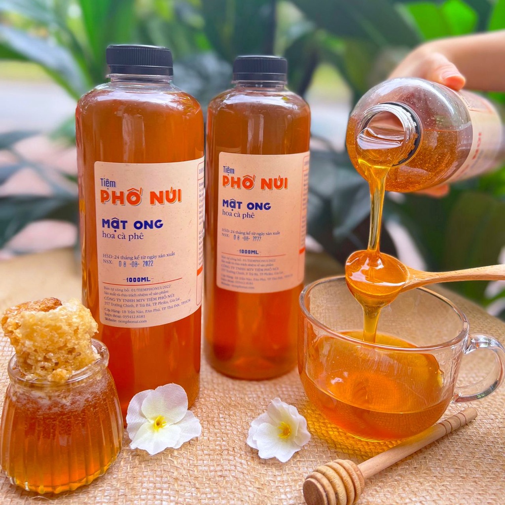 Mật Ong Hoa Cà Phê Gia Lai Nguyên Chất Tiệm Phố Núi 1000ML