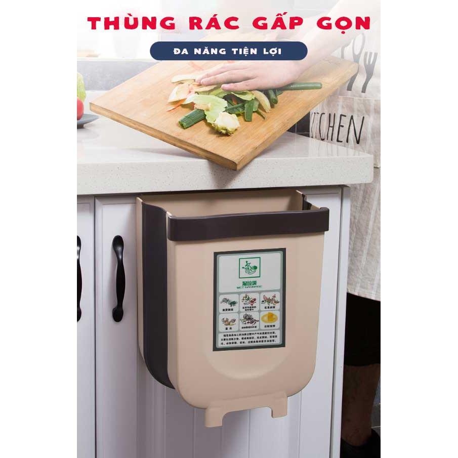 Thùng Rác Gấp Gọn Thông Minh Treo Cạnh Tủ Tiện Lợi