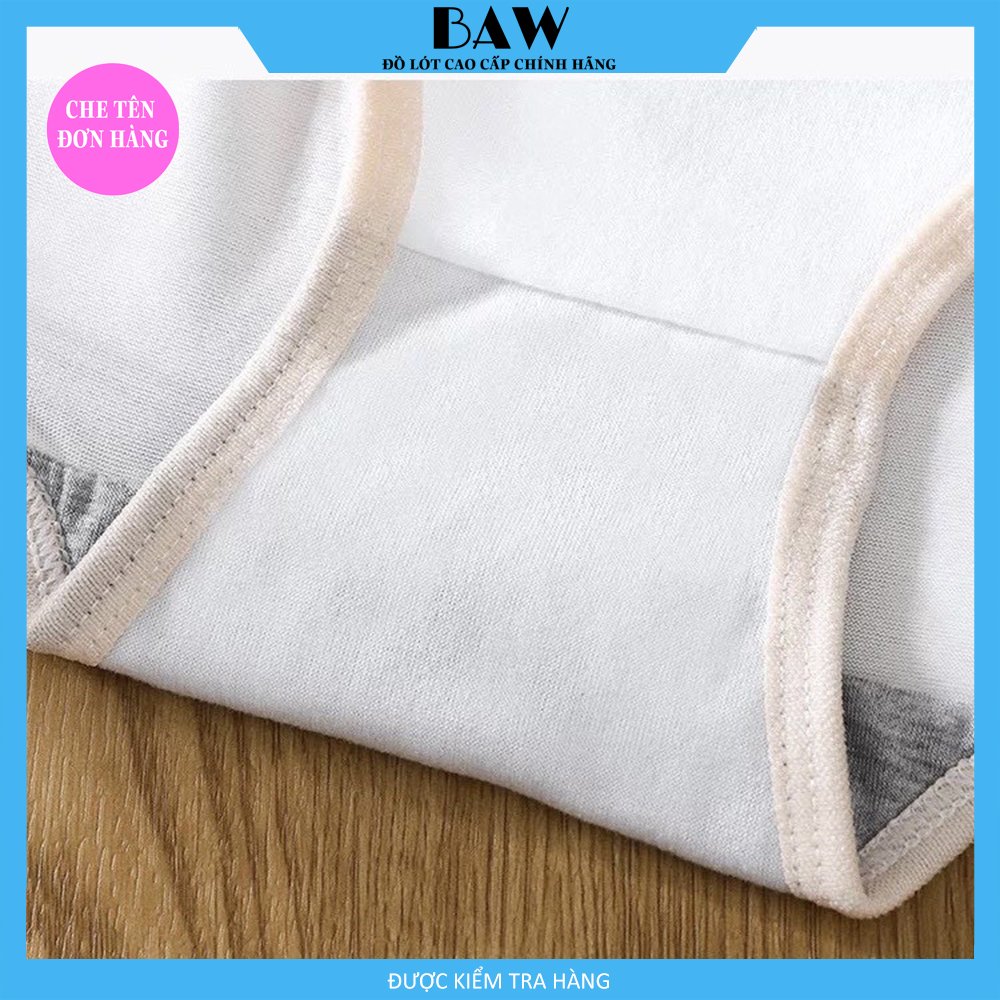 Quần Lót Nữ , Bộ 5 Quần Lót Nữ Cotton Viền Phối Màu,Quần Lót Nữ Đáy May Chống Viêm, Quần Chip Nữ thương hiệu BAW NT141