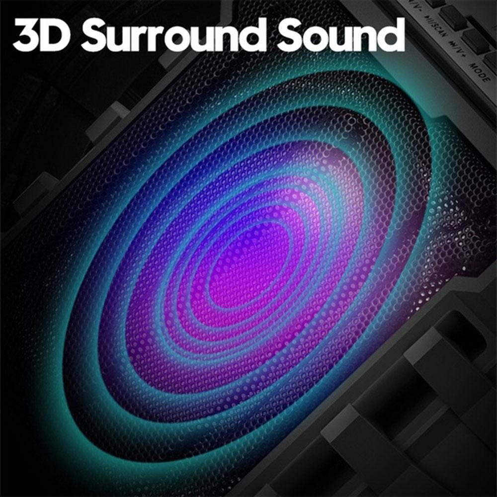 Loa bluetooth không dây 3D loa siêu trầm âm thanh stereo bluetooth loa công suất lớn Color: speaker wired mic