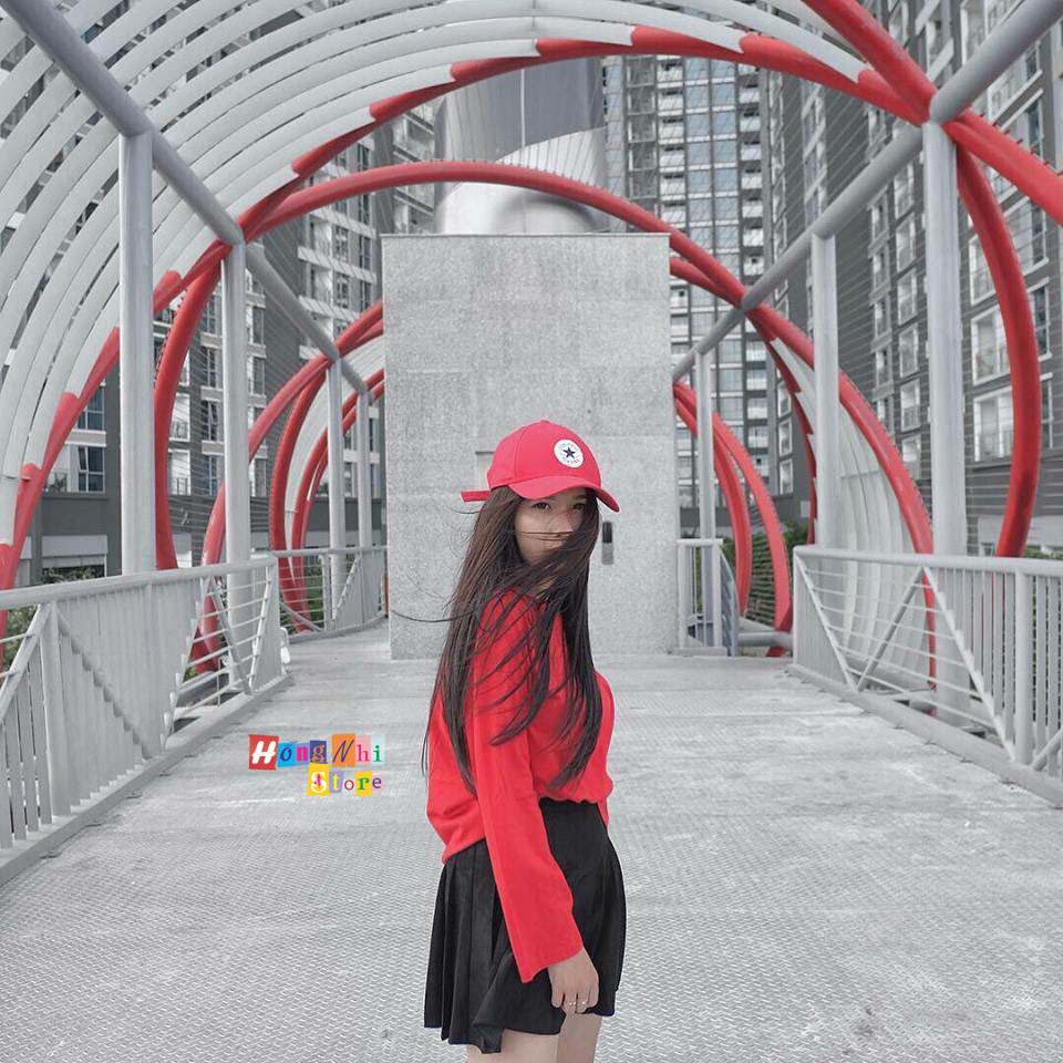 Áo Thun Tay Dài Trơn Dáng Rộng Màu Đỏ Long Tee Red Unisex - MM