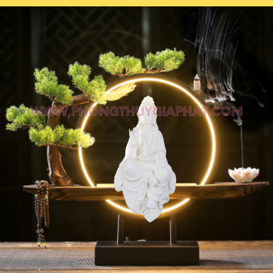 Tháp Khói Trầm Hương Quan Thế Âmtượn to Kèm Đèn Led Hàng Cao Cấp