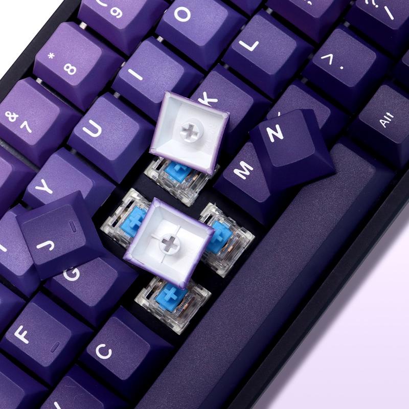 132 Phím Keycaps PBT Anh Đào Hồ Sơ Tím Đôi Bắn Bộ Cơ Game Thủ Bàn Phím Cho GK61 Anne Pro 2 Gateron Công Tắc