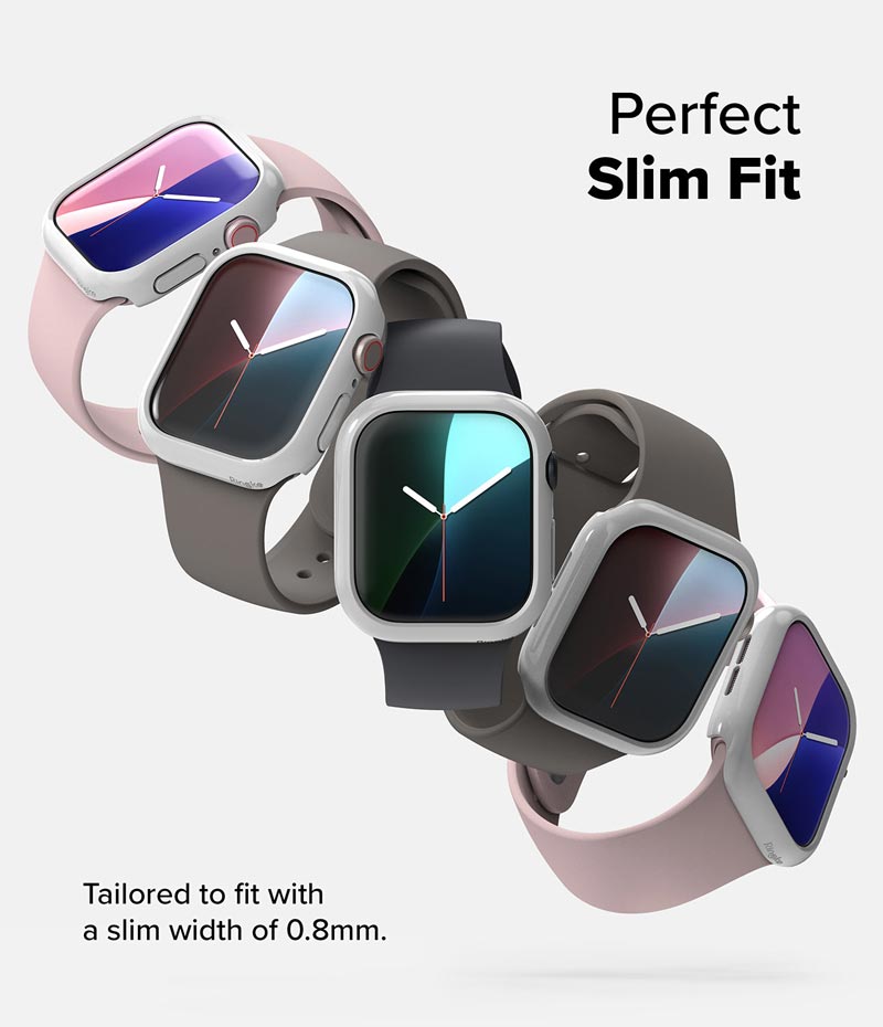 Bộ 2 ốp cho Apple Watch 10 RINGKE Slim 46mm / 42mm - Hàng Chính Hãng - Clear &amp; Light Gray