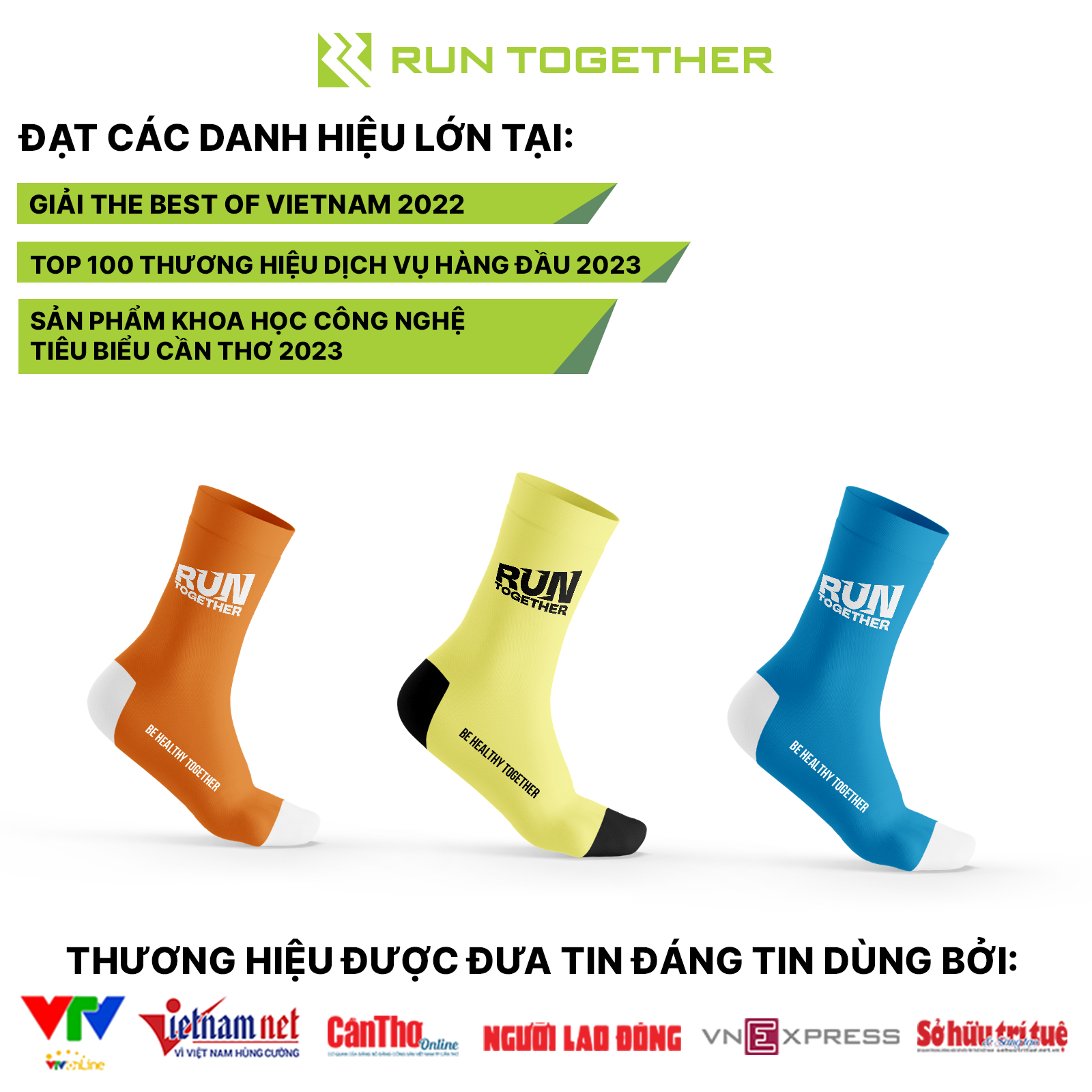 Tất Vớ Thể Thao Nam Nữ Chạy Bộ Chính Hãng Run Together Cotton Thấm Hút Mồ Hôi | Mẫu 01