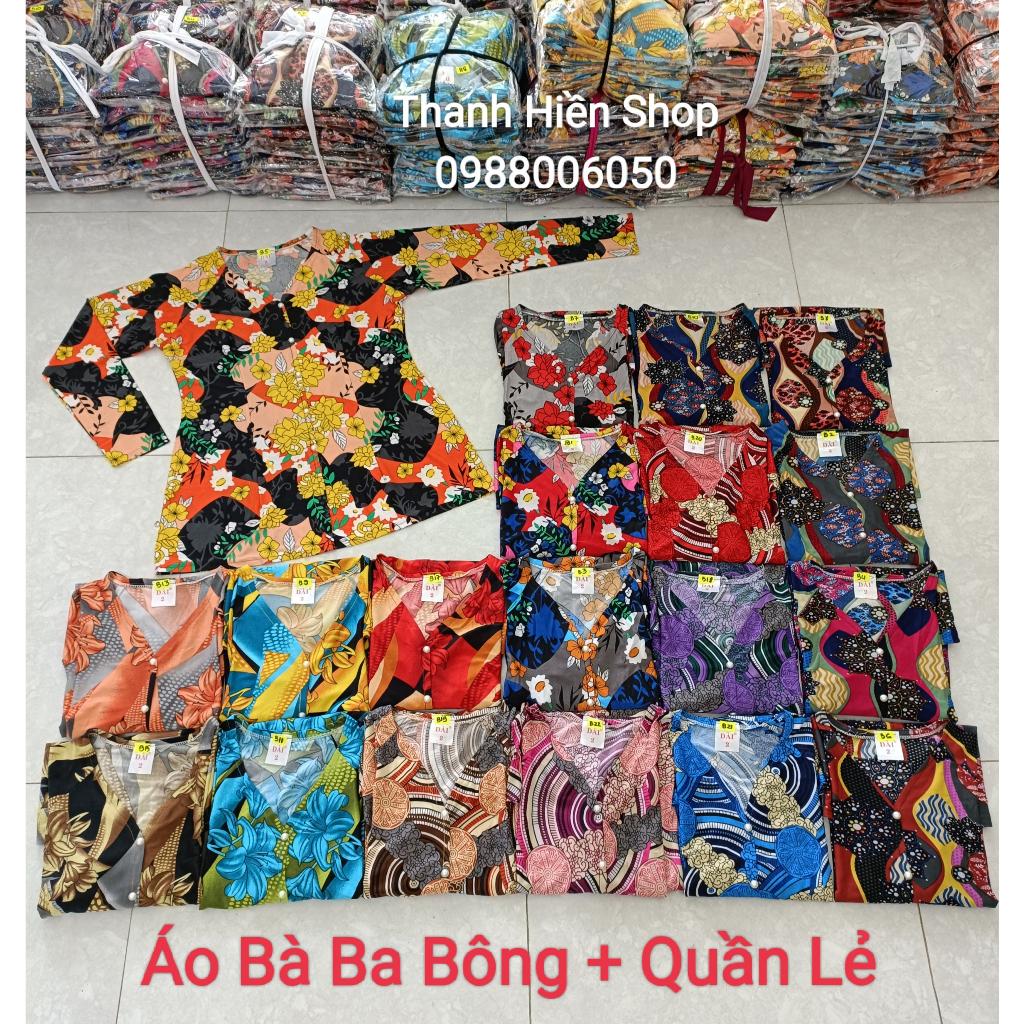 Bộ Bông_B2 (Áo Bà Ba Bông + Quần Đen Rộng)