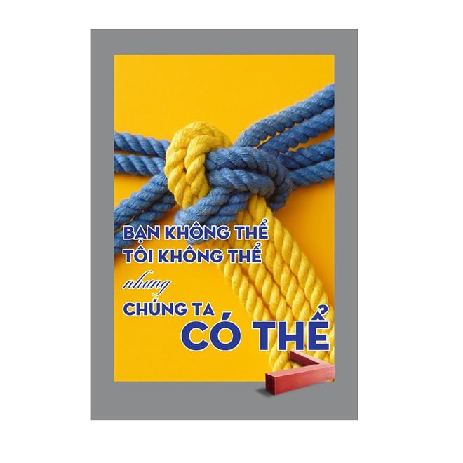 Bộ tranh Slogan cổ động văn phòng CĐ001 tặng bộ đinh 3 chân không phải khoan tường