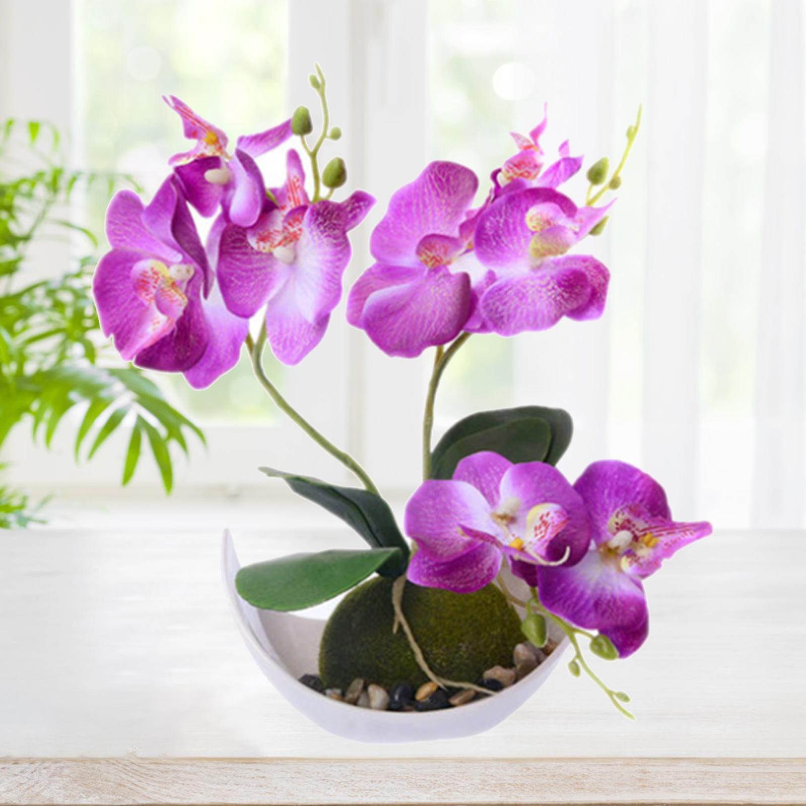 2X Vase with Artificial Flower Set Silk Flower Home Indoor Decor