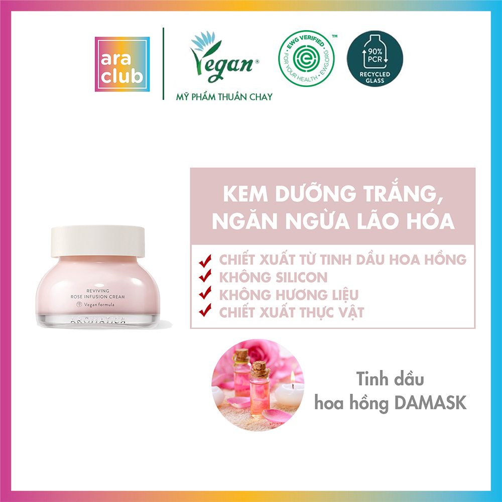 Kem Dưỡng Trắng Da Và Ngăn Ngừa Lão Hóa Aromatica Reviving Rose Infusion Cream 50ml