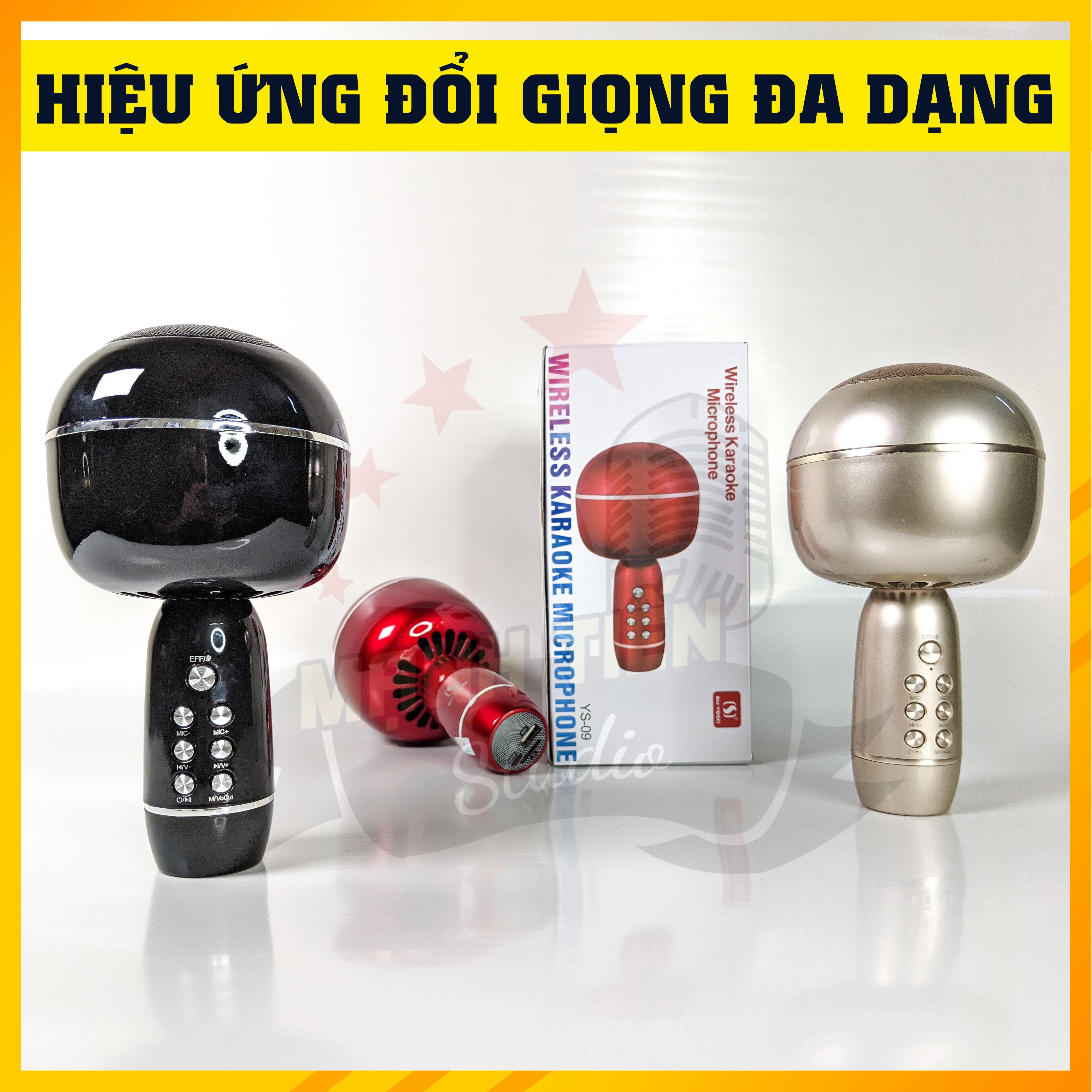 Micro karaoke kèm loa bluetooth YS 09 - Micro không dây hiệu ứng hay âm thanh chuẩn mic hút siêu phẩm mới 2021 - Giao màu ngẫu nhiên - Bảo hành 12 tháng