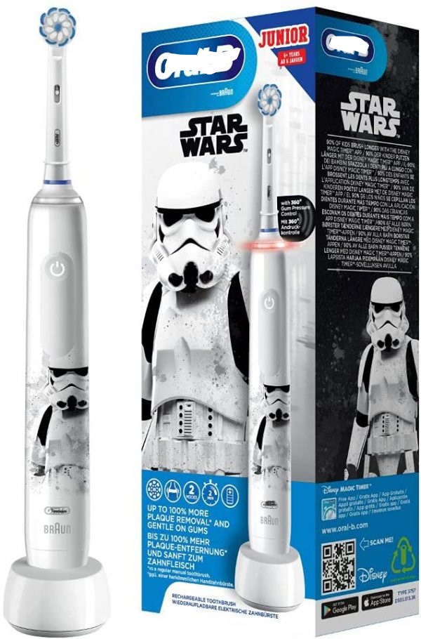 BÀN CHẢI ĐÁNH RĂNG ĐIỆN BRAUN ORAL-B JUNIOR STAR WARS 6 YEARS+ Hàng Chính Hãng