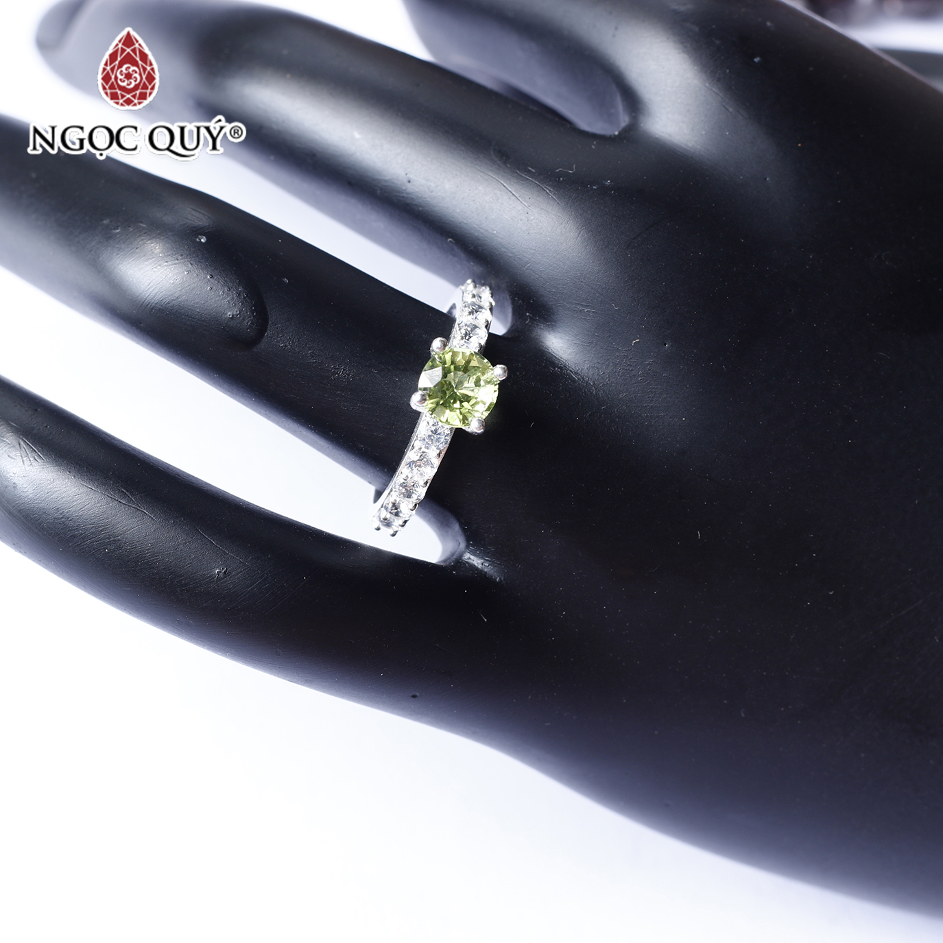 Nhẫn bạc nữ đá thiên nhiên - Ngọc Quý Gemstones - Peridot - Ni 18