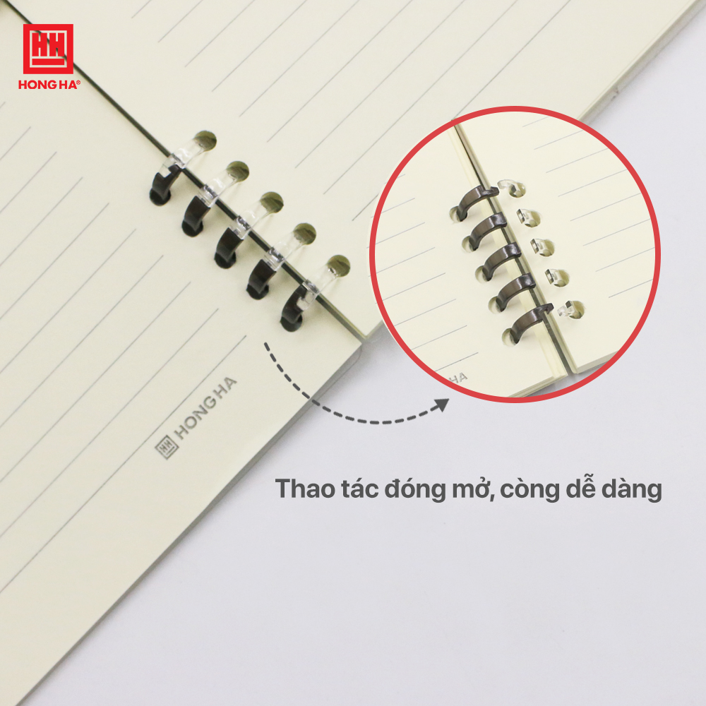Sổ lò xo B5 Hồng Hà, sổ còng nhựa Basic 160 trang định lượng 80gsm - 3007