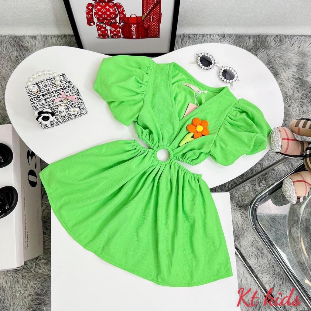 Đầm tay phồng cho bé gái phong cách Hàn Quốc từ 12-35kg hàng thiết kế