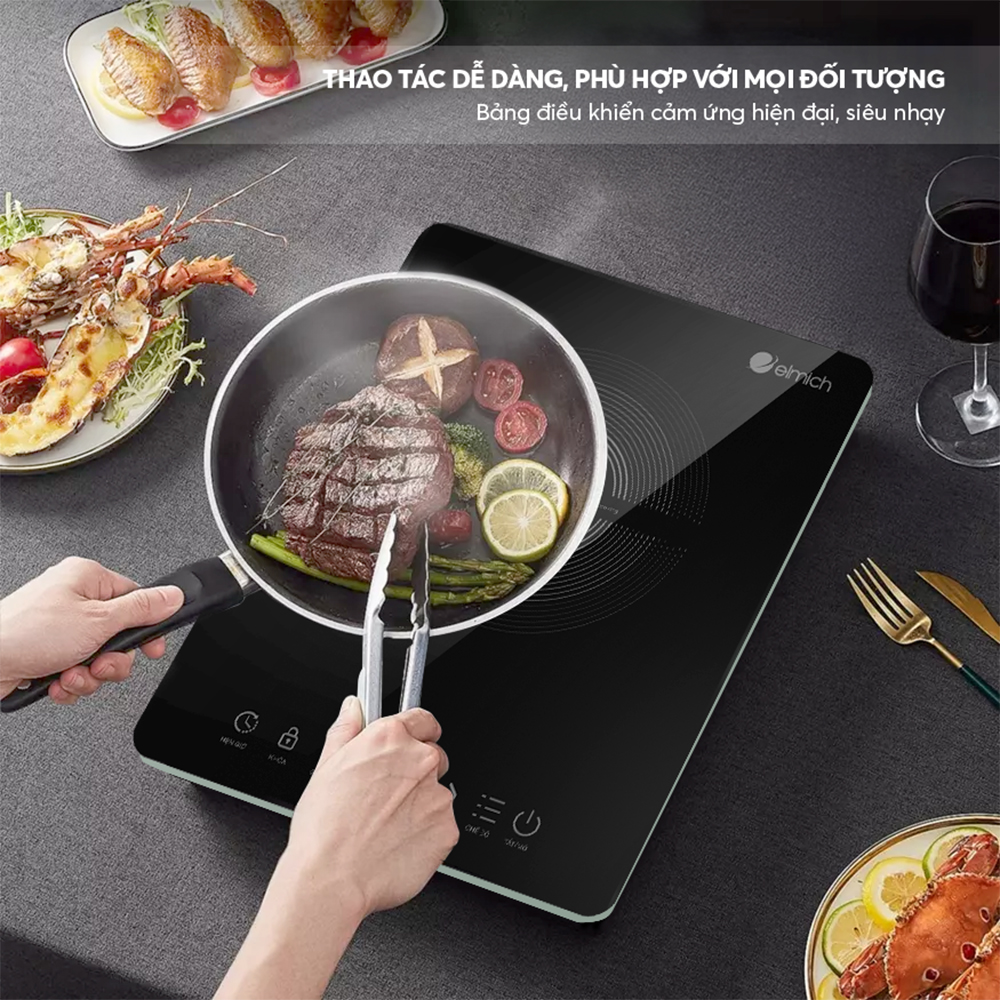 Bếp Điện Từ Elmich ICE9300 2000W, Hàng Chính Hãng, Cảm Ứng, Tự Ngắt Khi Quá Nhiệt, 9 Mức Độ -JoyMall