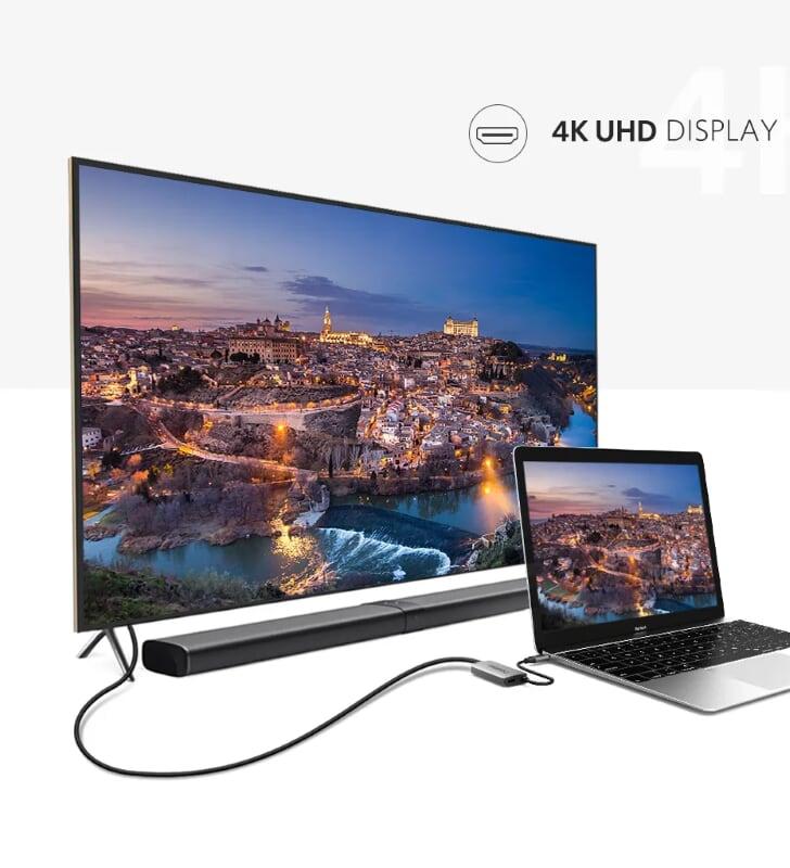 Ugreen UG50314CM159TK 10CM màu Xám Bộ chuyển đổi TYPE C sang HDMI + hỗ trợ phân giải 4K 60Ghz cao cấp - HÀNG CHÍNH HÃNG