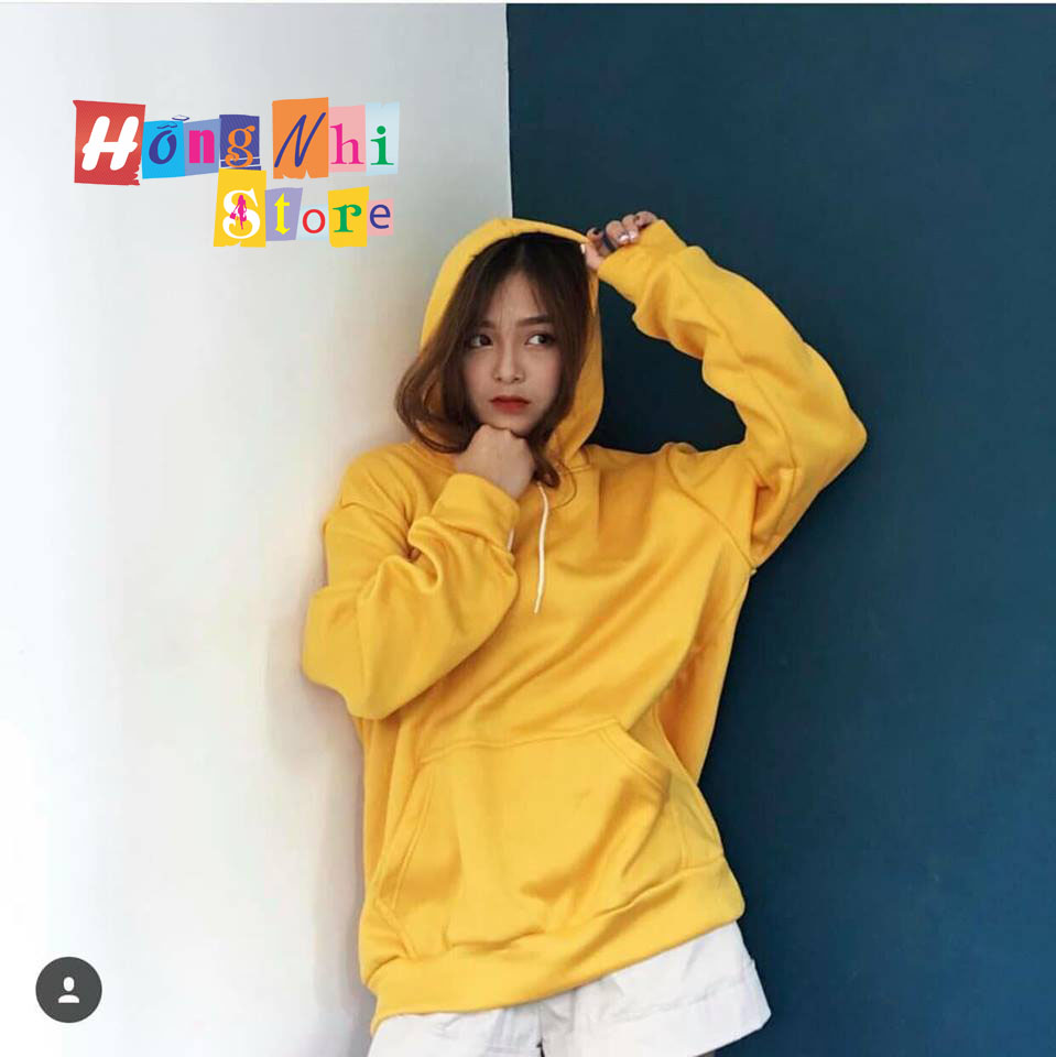 Áo Khoác Hoodie Trơn Ulzzang Unisex Màu Vàng Chất Nỉ Bông Cao Cấp Dáng Rộng Nam Nữ - MM