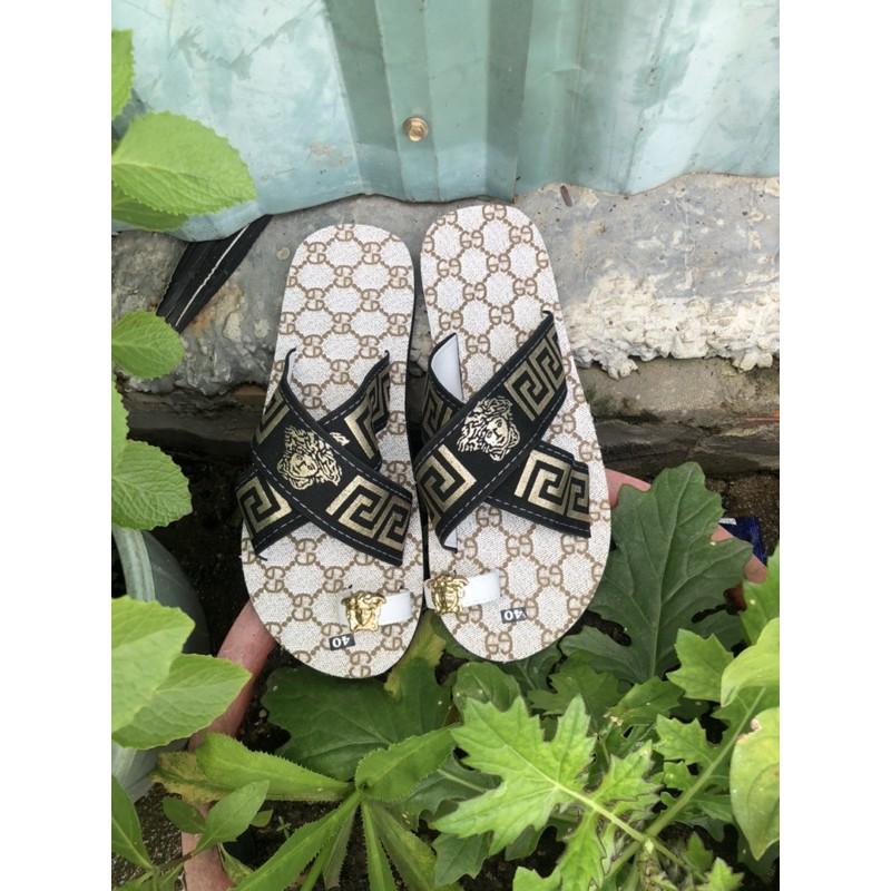 Sandal dongnai dép quai chéo có thêm sỏ ngón nữ đế kem mờ gg quai thun đen size từ 35 nữ đến 40 nữ đủ màu đủ size