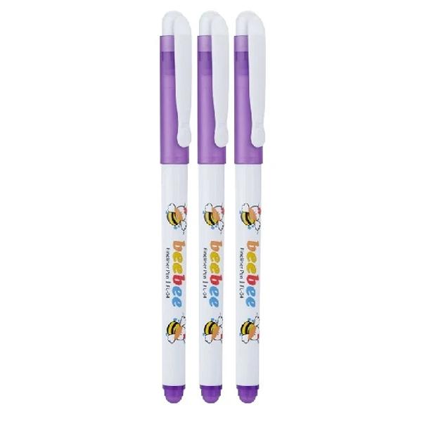 Vỉ 3 Bút Lông Kim Beebee Thiên Long - FL-04 - Màu Tím + Tặng Kèm 1 Bút Cùng Loại