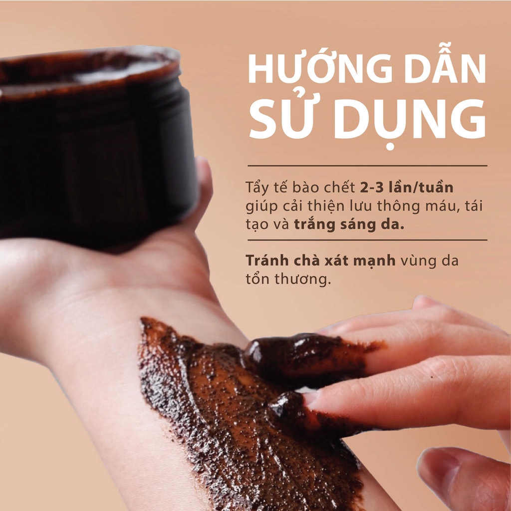 Scrub Tẩy Da Chết Body & Mặt Từ Cà Phê Robusta Trắng Da, Giảm Thâm Nám MILAGANICS