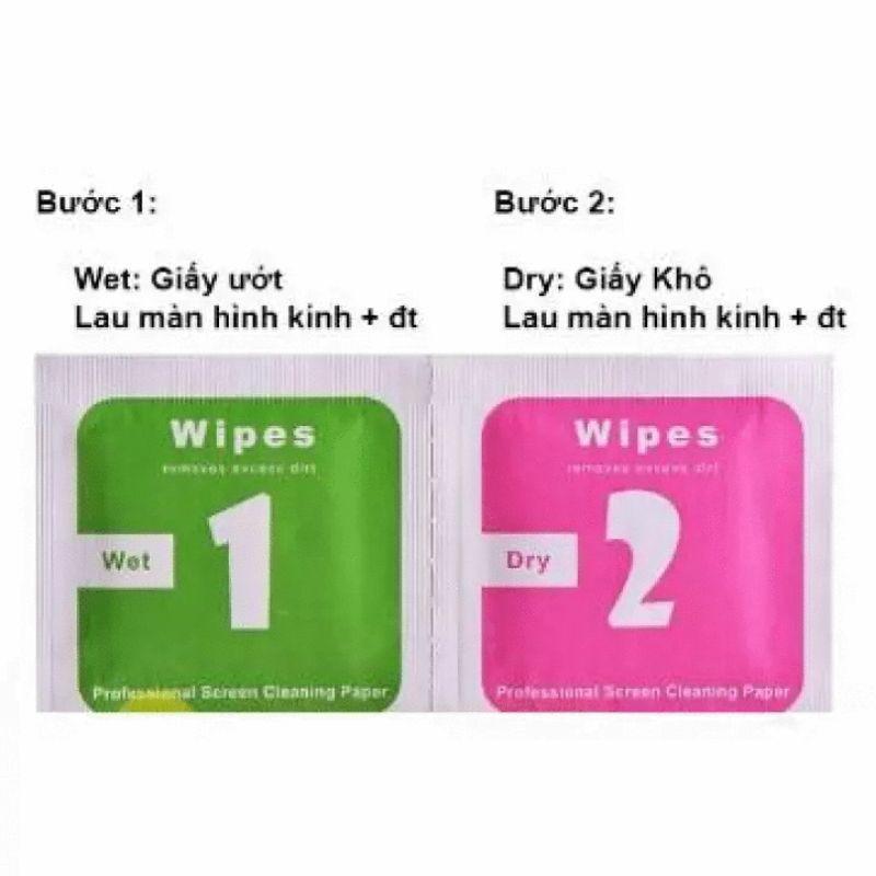 Combo 2 miếng lau màn hình điện thoại - 1 lau ướt, 2 lau khô
