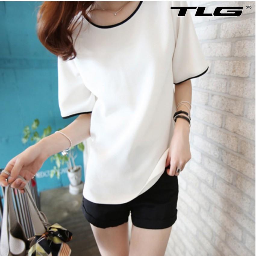 ️️ Áo thun nữ ngắn tay phong cách Hàn Quốc TI 352 1(trắng) tặng 01 bút bi cao cấp TI M 410