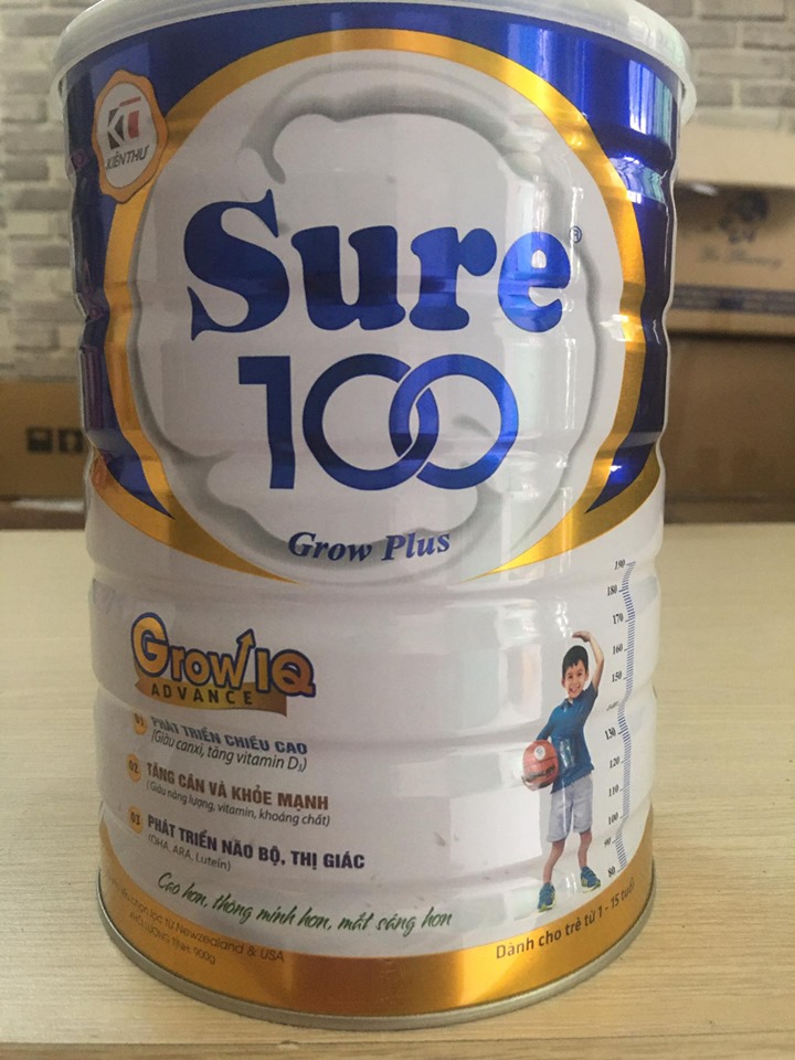 Sữa Sure 100 Grow IQ Plus 900g