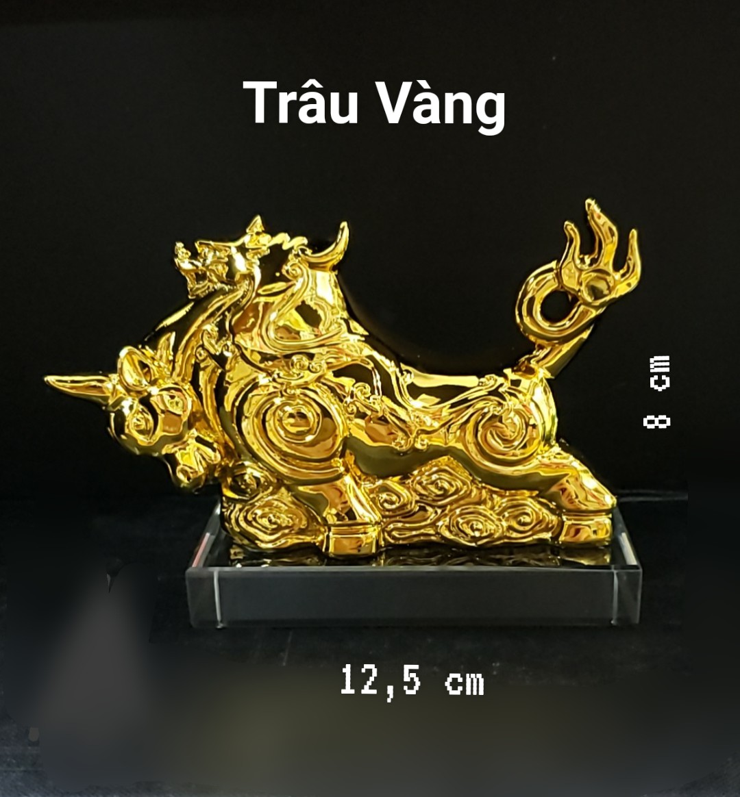 tượng trâu vàng tài lộc  phong thủy