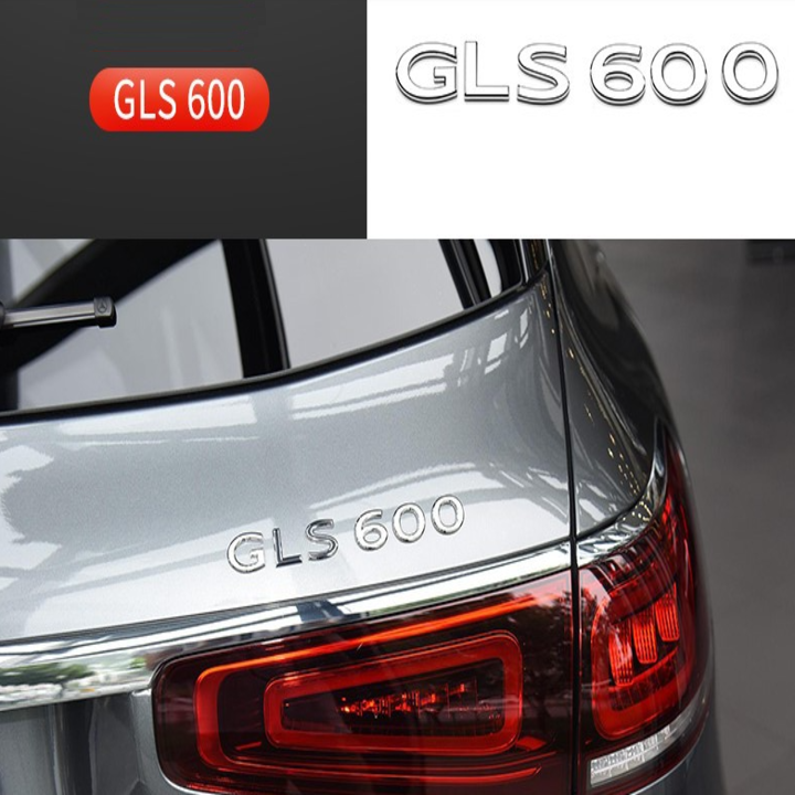 Decal tem chữ GLS600 dán đuôi xe ô tô Maybach, chất liệu nhựa ABS cao cấp, kích thước của chữ 17.5×2.2cm, kiểu chữ đời mới nhất