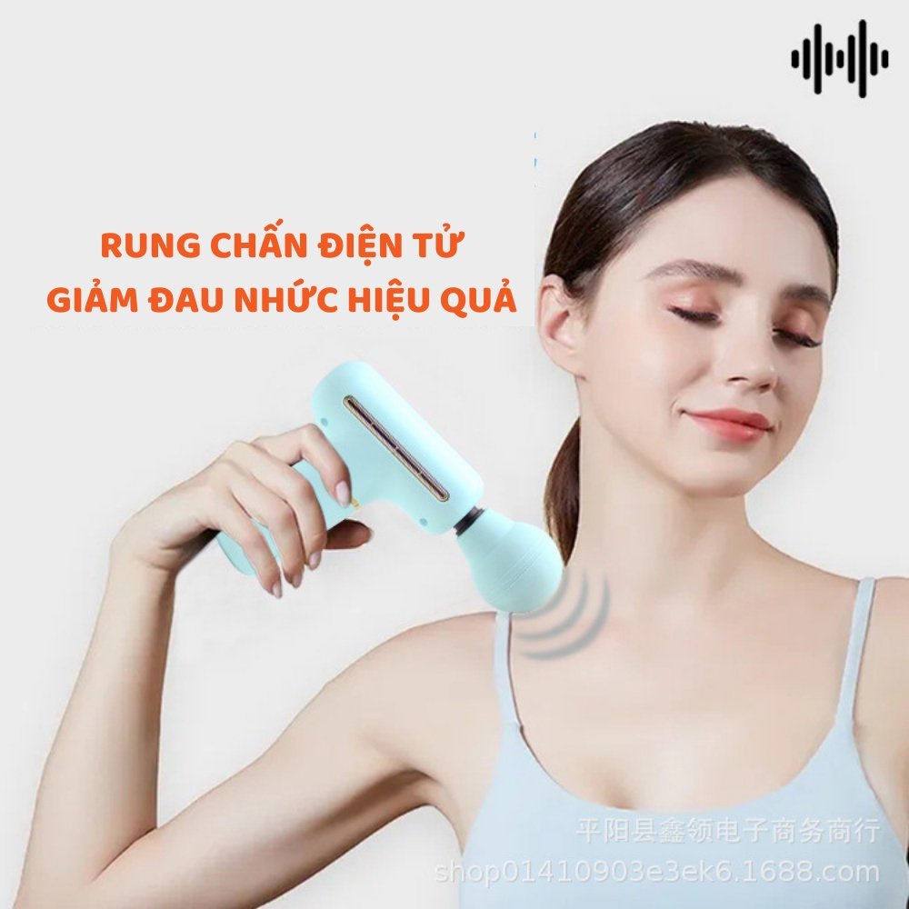 Máy massage rung mini cầm tay, súng mát xa mini đa năng chống đau nhức mỏi cổ vai gáy toàn thân hiệu quả