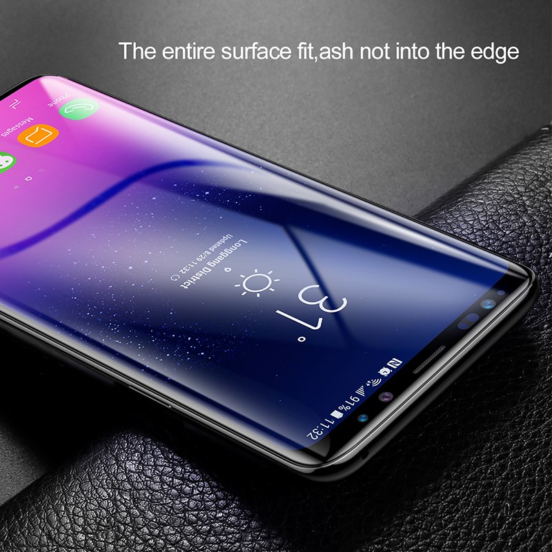 Miếng dán kính cường lực Full 3D cho Samsung Galaxy S9 Plus Baseus Arc (Vát cạnh 2.5D, chống lóa, bảo vệ mắt) - Hàng chính hãng