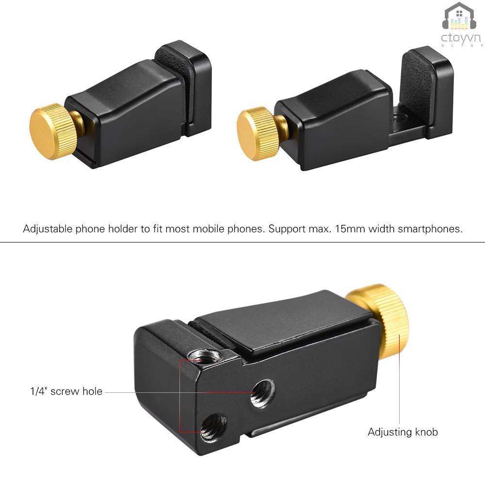 Giá đỡ điện thoại LC-12 mini bằng kim loại điều chỉnh được kèm 3 lỗ vít 1/4" cho iPhone Xiaomi