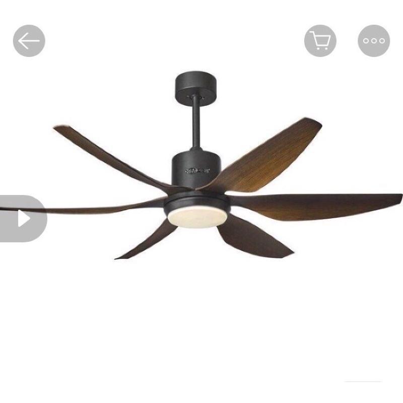 Quạt trần đèn 6 cánh_66inh đèn 3 chế độ sáng 5 tốc độ gió
