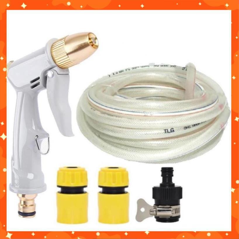Bộ dây vòi xịt nước rửa xe, tưới cây tăng áp 3 lần, loại 15m  206846