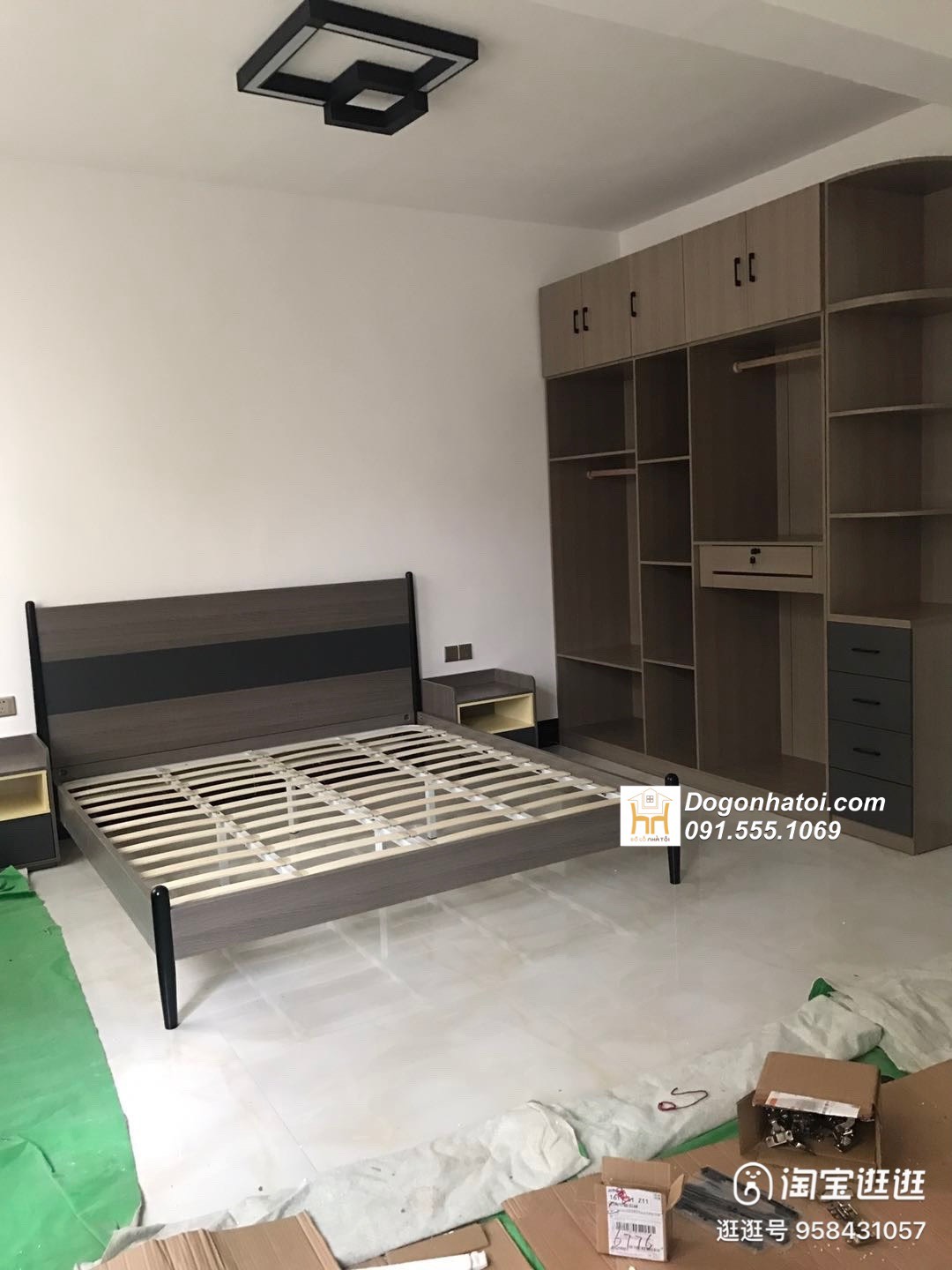 Tủ quần áo gỗ công nghiệp 4 cánh đẹp C2m4 x D2m - TA251