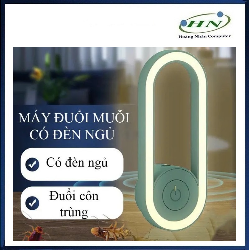 Đèn Ngủ Kiêm Máy Đuổi Muỗi Bằng Sóng Siêu Âm Không Ồn, Không Gây Hại, An Toàn - HN