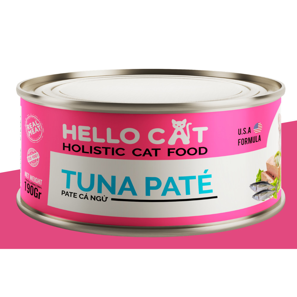 (Combo 10 Lon) Pate Cho Mèo Vị Cá Ngừ - Hello Cat Tuna Pate 190G