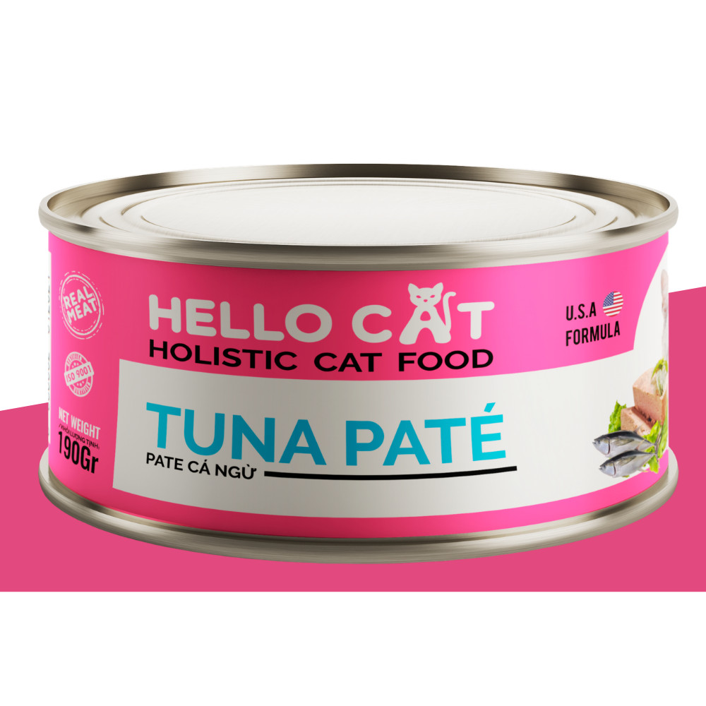 Thức Ăn Hạt Cho Mèo Thái Lan Hello Cat Tuna 1.2Kg - Tặng Lon Pate Hello Cat 190G