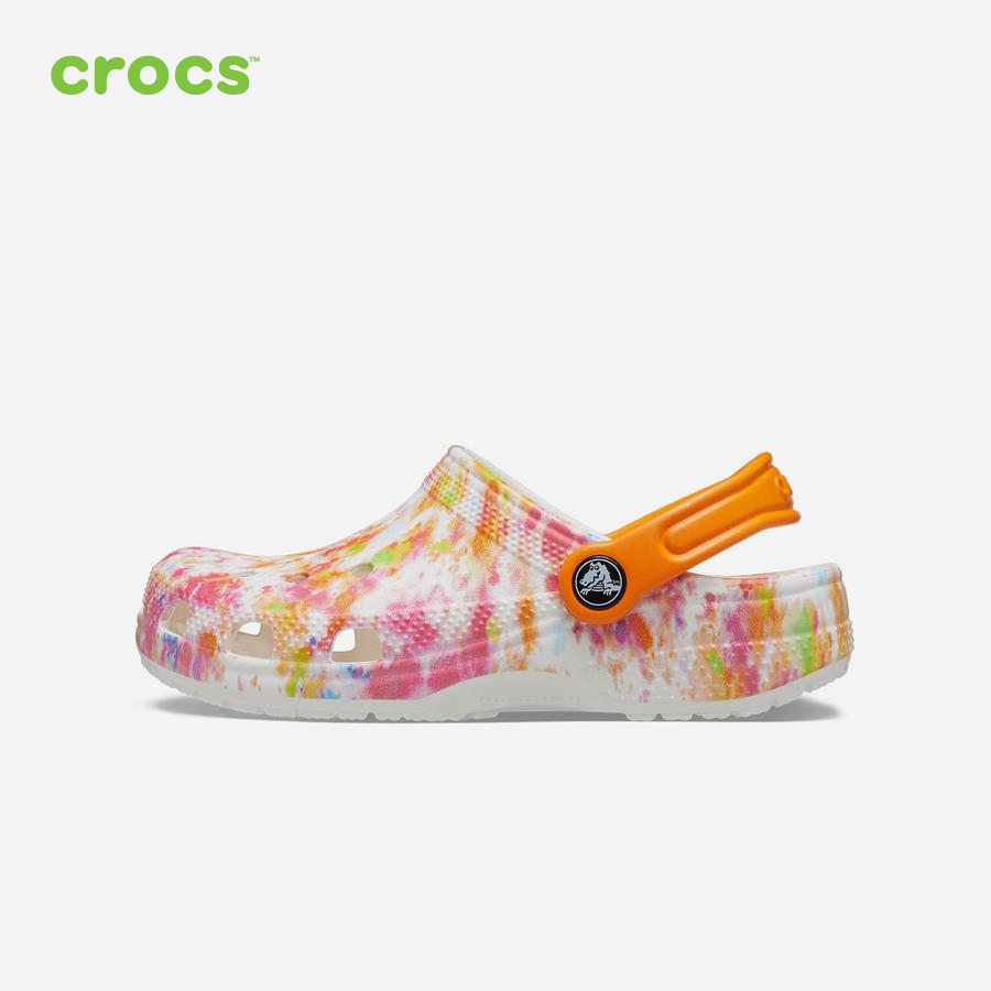 Giày lười trẻ em Crocs FW Classic Clog Kid Tie Dye Graphic Orange Zing/Multi - 206995-83B