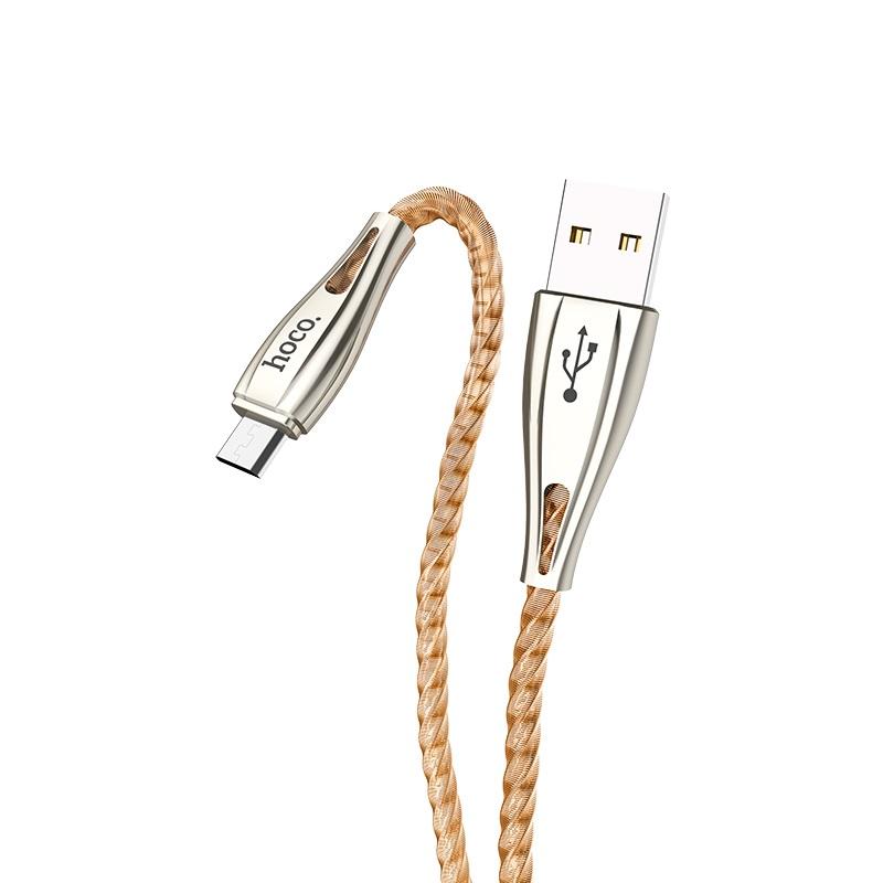 Cáp Sạc nhanh 2.4A dài 1.2m Hoco U56 Micro USB - Giao Màu Ngẫu Nhiên - Hàng Nhập Khẩu