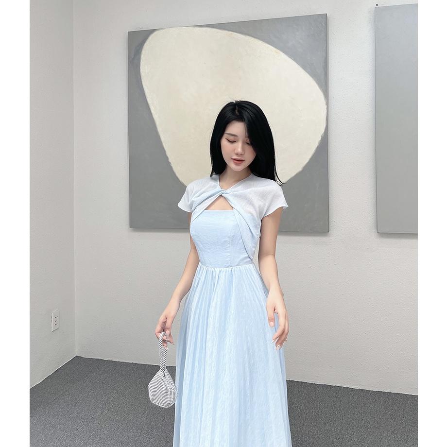 BBSTORE'S Đầm Xòe Maxi Phối Dập Ly Thời Trang Đi Biển Cực Xinh -D1228