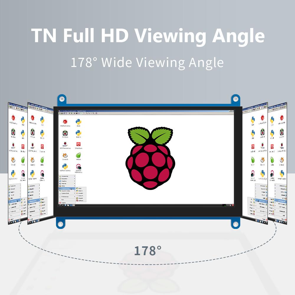 Màn hình màn hình cảm ứng Raspberry Pi Màn hình HDMI 7 inch HDMI Hiển thị 1024x600 Tương thích với Aida Ras Pi 4 3B 3B 2B BB Black Banana Pi