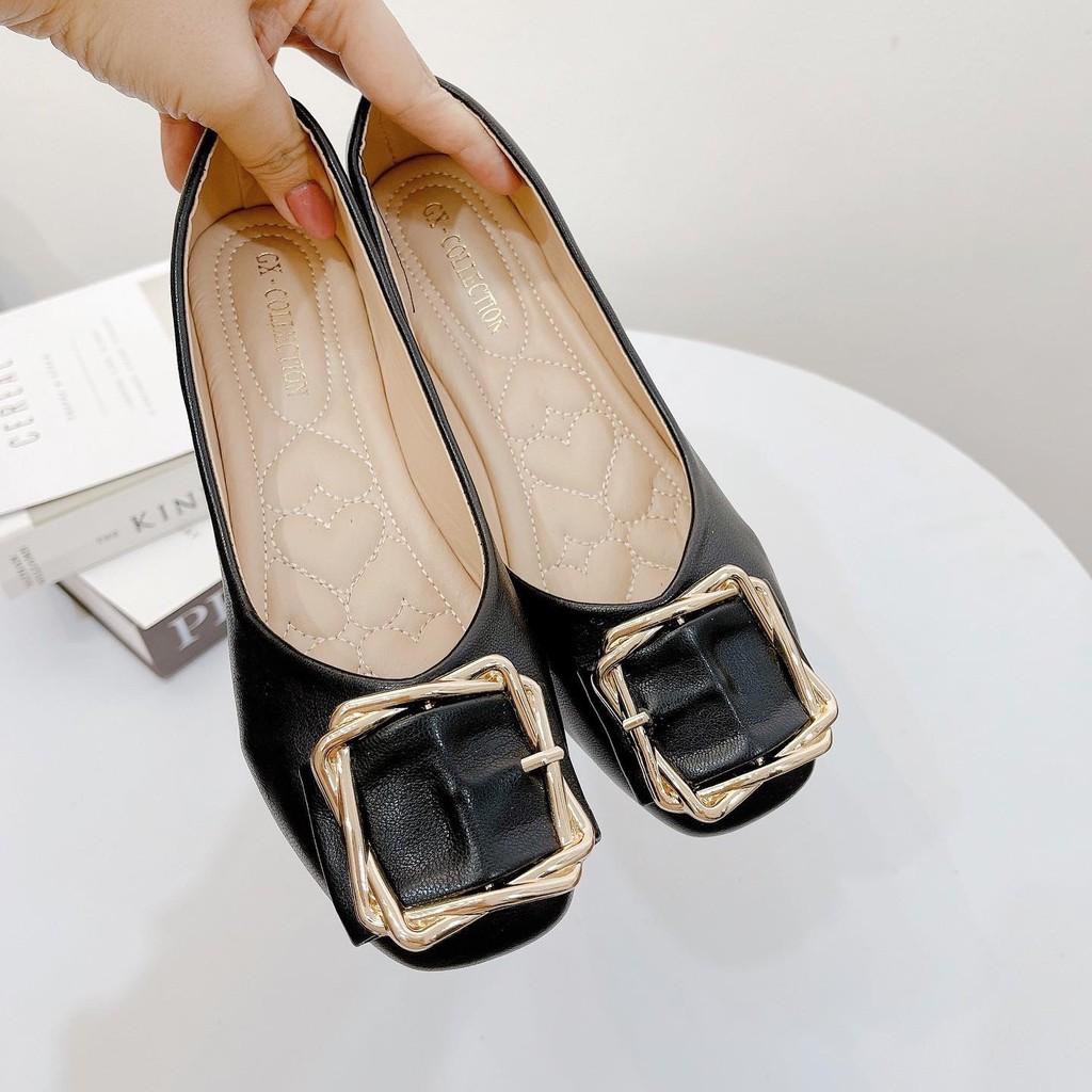 Giày nữ đế bằng phối khoá cực xinh